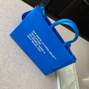 Off-White Blue Medium Box Bag